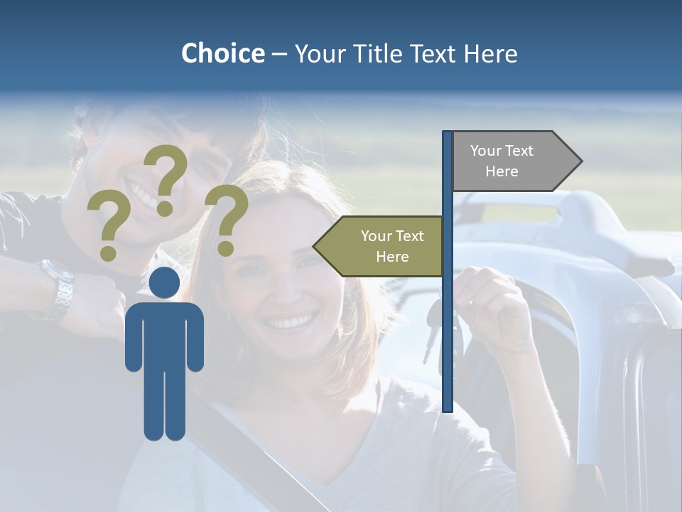 Outside Car  PowerPoint Template