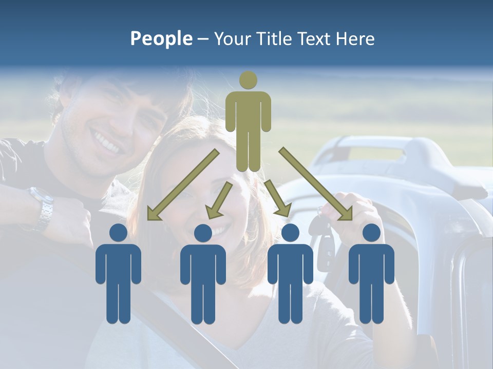 Outside Car  PowerPoint Template