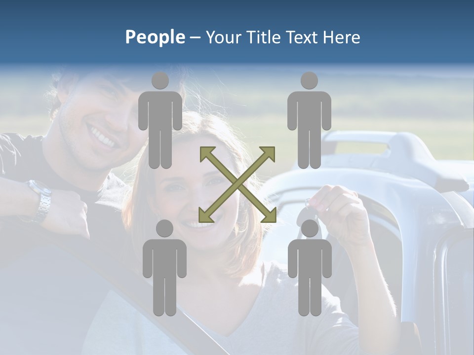 Outside Car  PowerPoint Template
