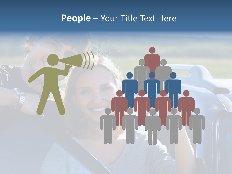 Outside Car  PowerPoint Template