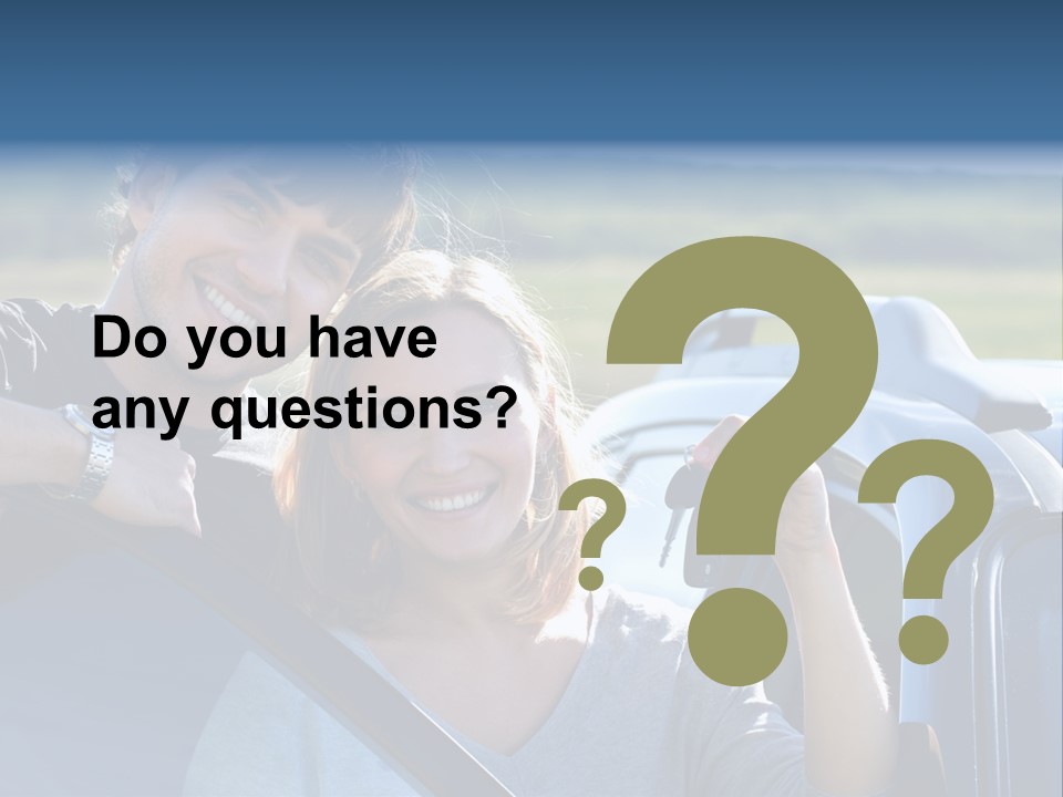 Outside Car  PowerPoint Template
