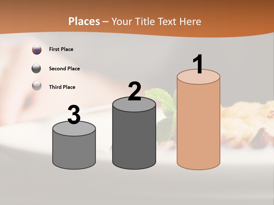 A Plate Of Food On A Table With A Woman In The Background PowerPoint Template