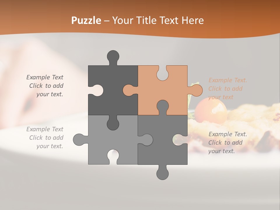 A Plate Of Food On A Table With A Woman In The Background PowerPoint Template