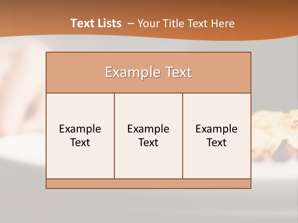 A Plate Of Food On A Table With A Woman In The Background PowerPoint Template