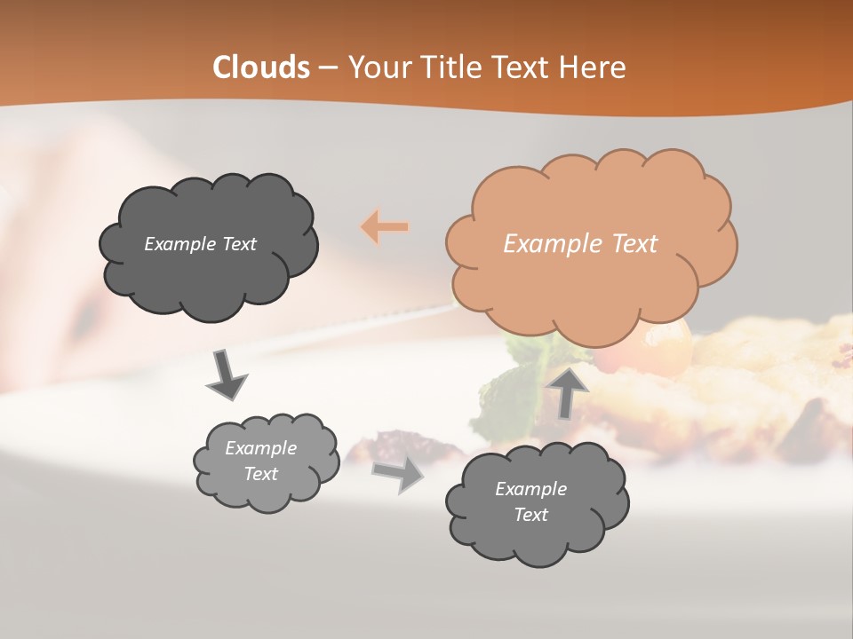 A Plate Of Food On A Table With A Woman In The Background PowerPoint Template