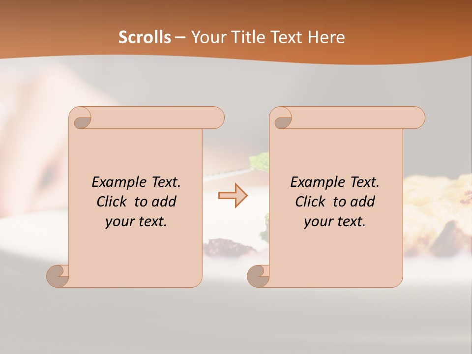 A Plate Of Food On A Table With A Woman In The Background PowerPoint Template