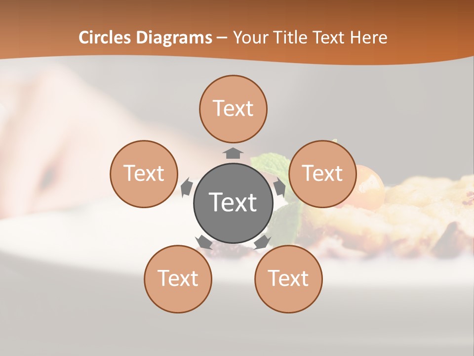 A Plate Of Food On A Table With A Woman In The Background PowerPoint Template