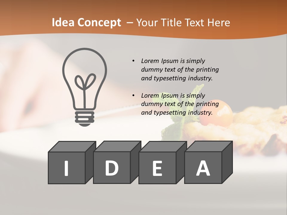 A Plate Of Food On A Table With A Woman In The Background PowerPoint Template