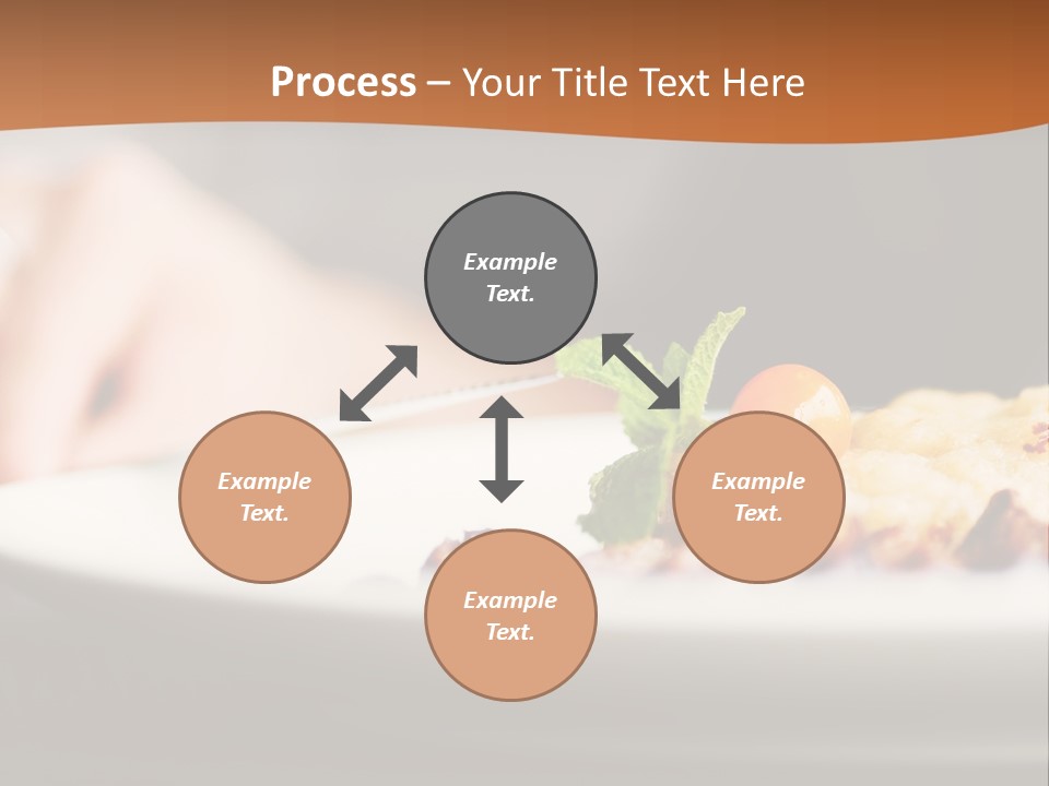 A Plate Of Food On A Table With A Woman In The Background PowerPoint Template
