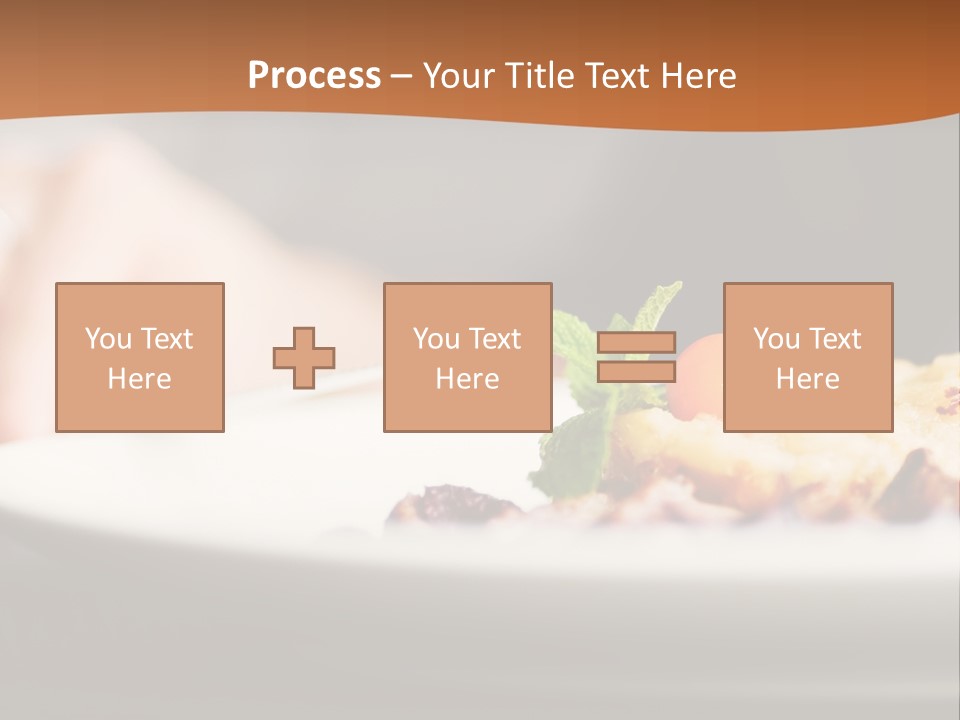 A Plate Of Food On A Table With A Woman In The Background PowerPoint Template