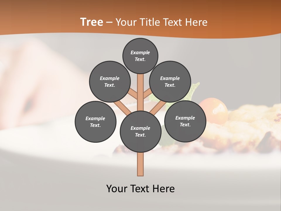 A Plate Of Food On A Table With A Woman In The Background PowerPoint Template