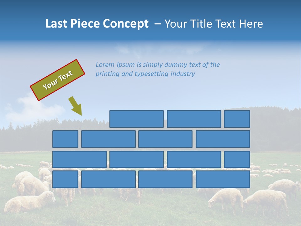 A Herd Of Sheep Grazing On A Lush Green Field PowerPoint Template