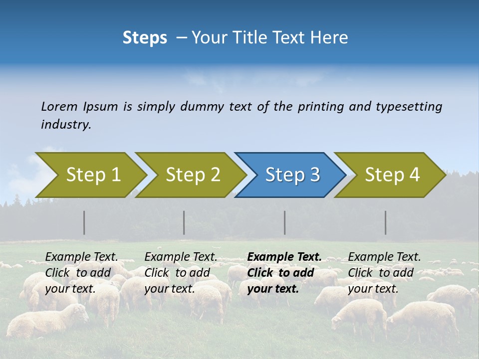 A Herd Of Sheep Grazing On A Lush Green Field PowerPoint Template