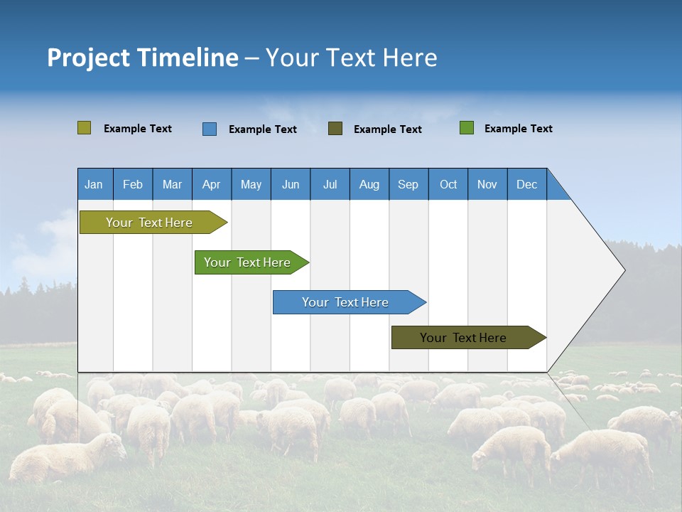 A Herd Of Sheep Grazing On A Lush Green Field PowerPoint Template