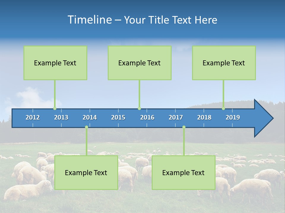 A Herd Of Sheep Grazing On A Lush Green Field PowerPoint Template