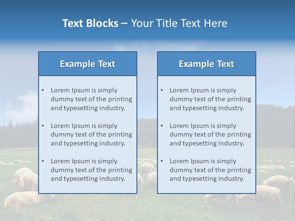 A Herd Of Sheep Grazing On A Lush Green Field PowerPoint Template