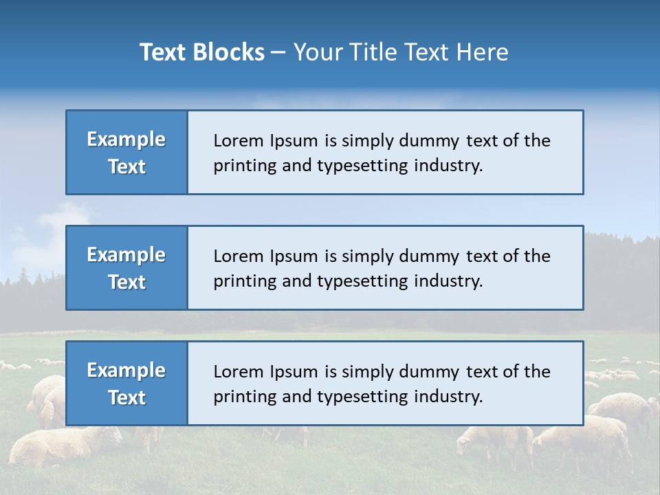 A Herd Of Sheep Grazing On A Lush Green Field PowerPoint Template