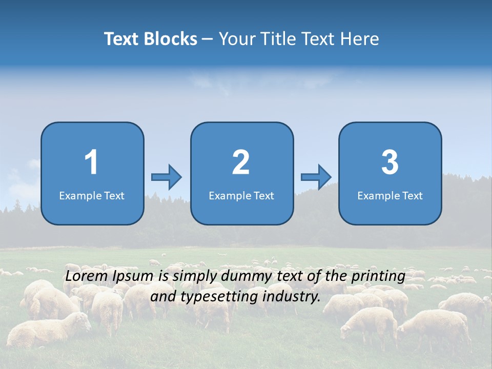 A Herd Of Sheep Grazing On A Lush Green Field PowerPoint Template