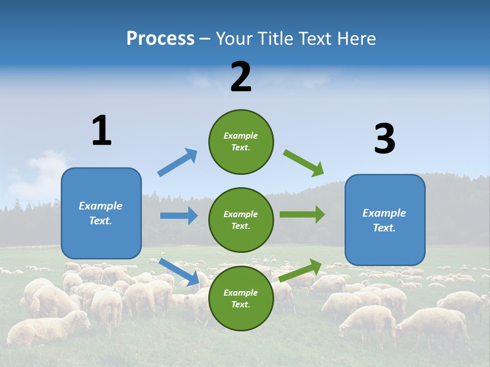 A Herd Of Sheep Grazing On A Lush Green Field PowerPoint Template
