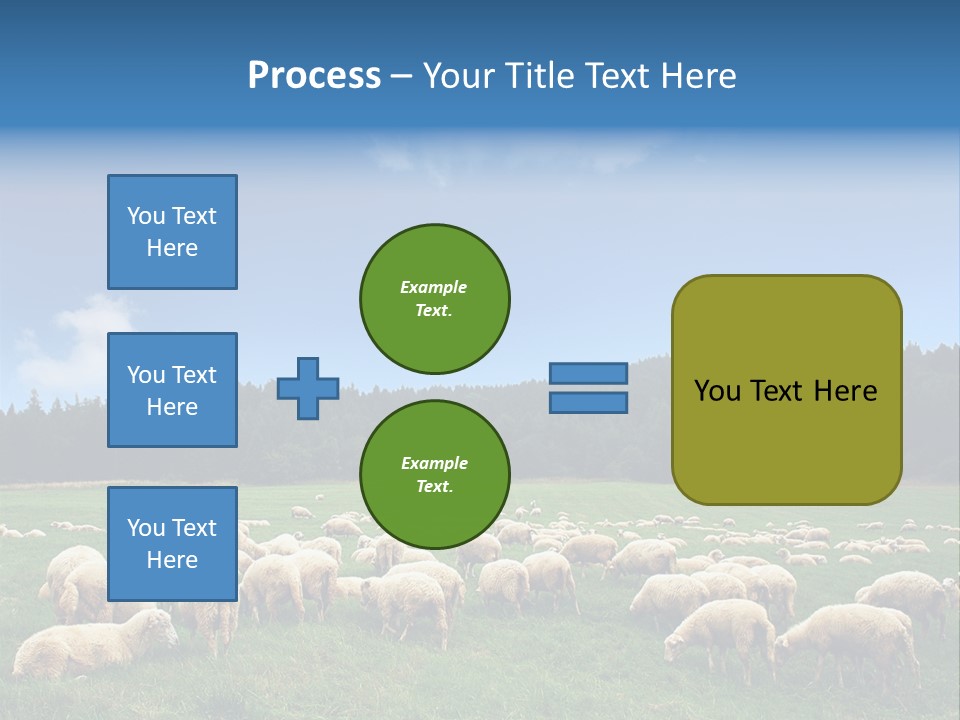 A Herd Of Sheep Grazing On A Lush Green Field PowerPoint Template