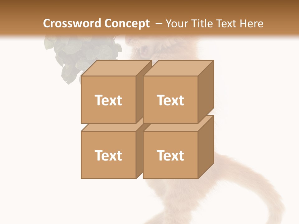 An Orange Kitten Holding A Bunch Of Red Roses PowerPoint Template