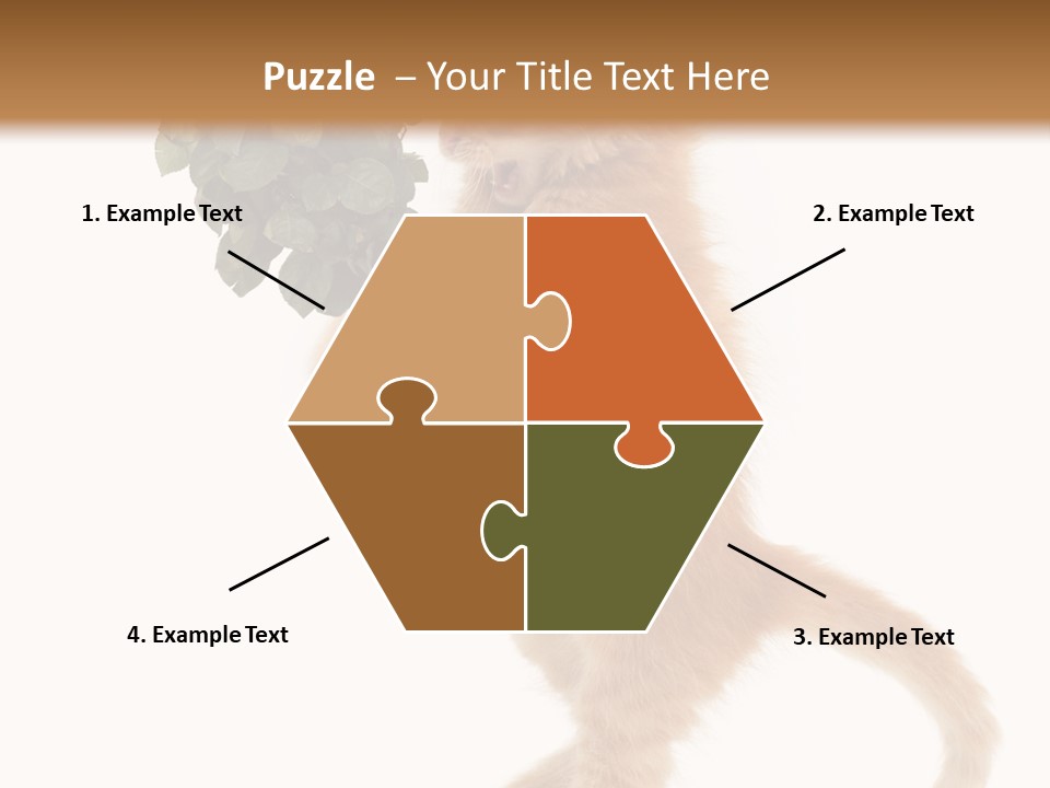 An Orange Kitten Holding A Bunch Of Red Roses PowerPoint Template