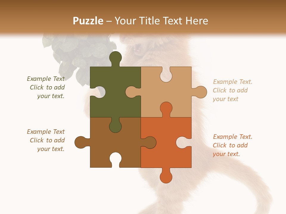 An Orange Kitten Holding A Bunch Of Red Roses PowerPoint Template