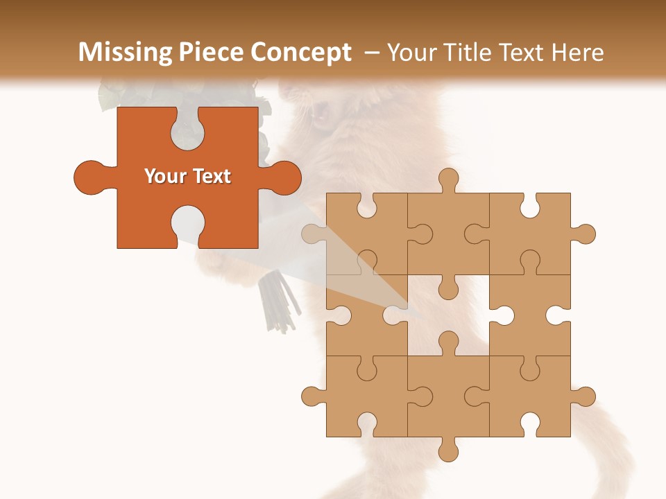 An Orange Kitten Holding A Bunch Of Red Roses PowerPoint Template