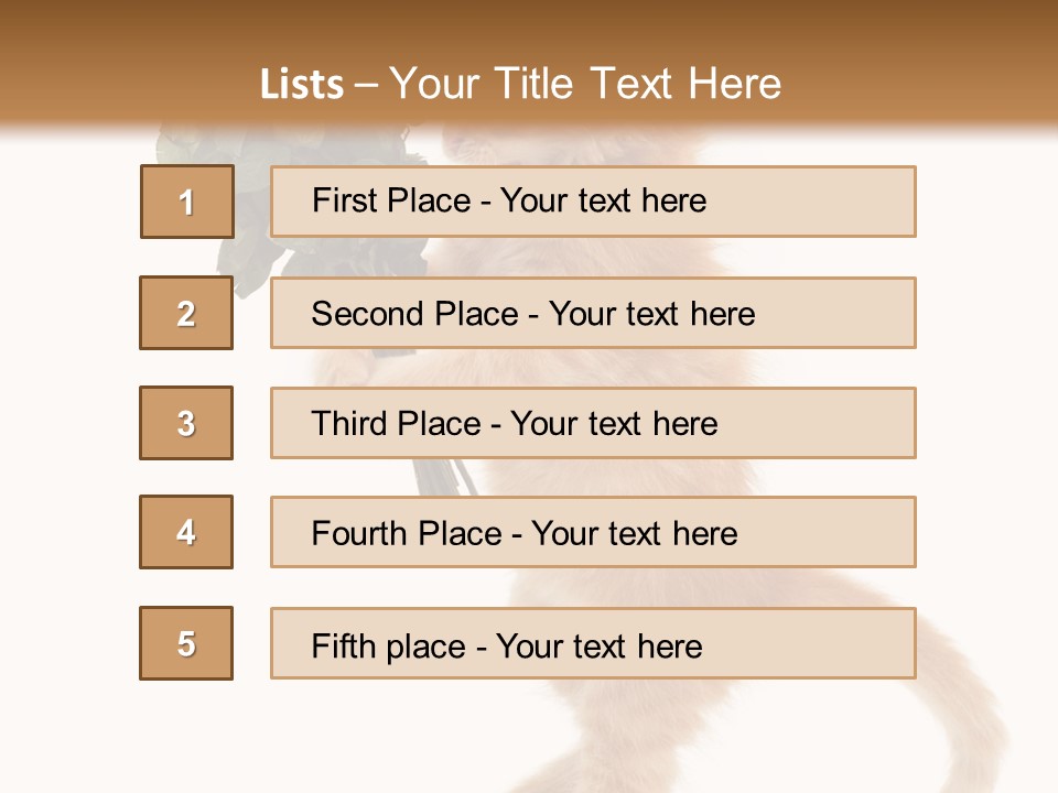 An Orange Kitten Holding A Bunch Of Red Roses PowerPoint Template
