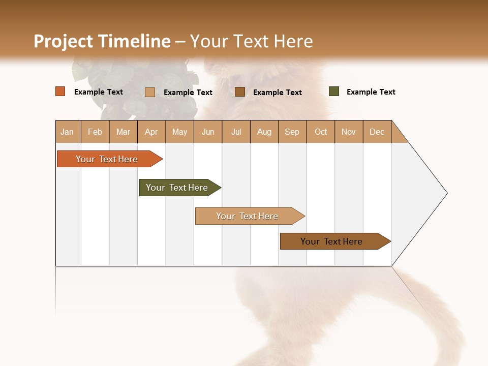 An Orange Kitten Holding A Bunch Of Red Roses PowerPoint Template