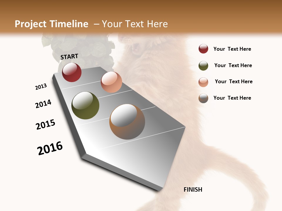 An Orange Kitten Holding A Bunch Of Red Roses PowerPoint Template