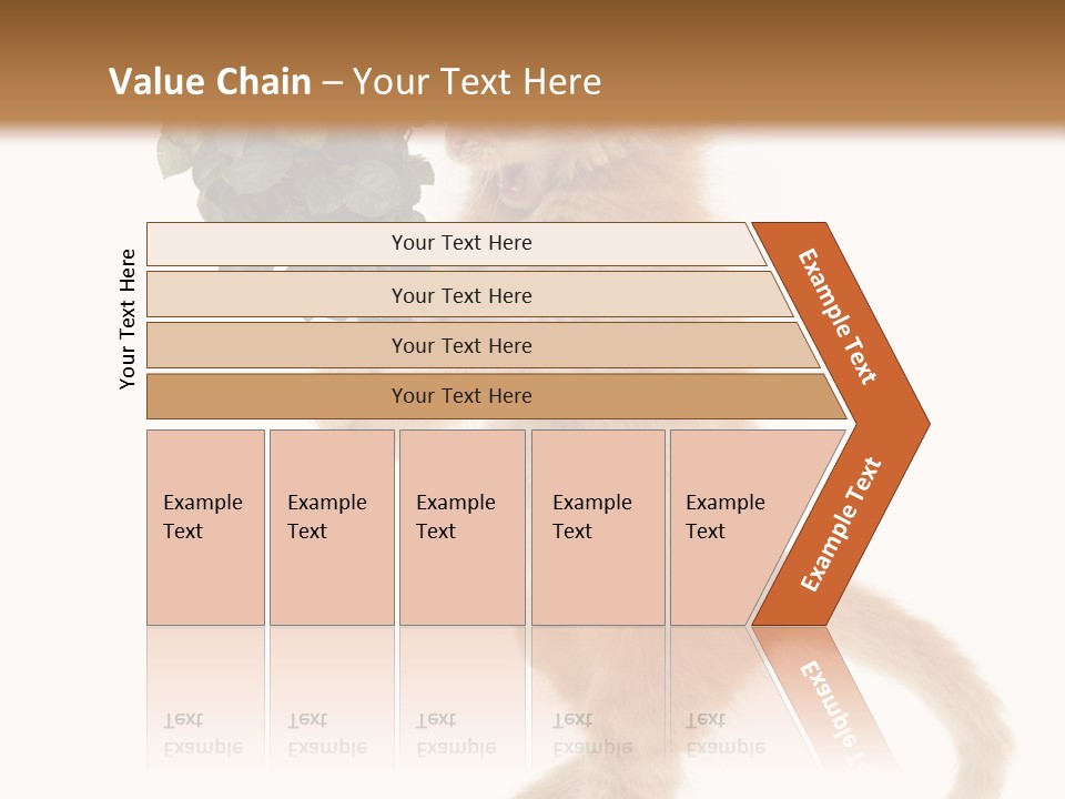 An Orange Kitten Holding A Bunch Of Red Roses PowerPoint Template