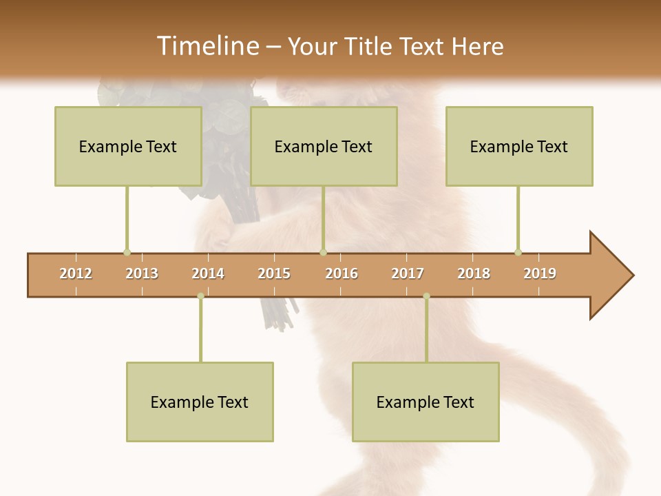 An Orange Kitten Holding A Bunch Of Red Roses PowerPoint Template