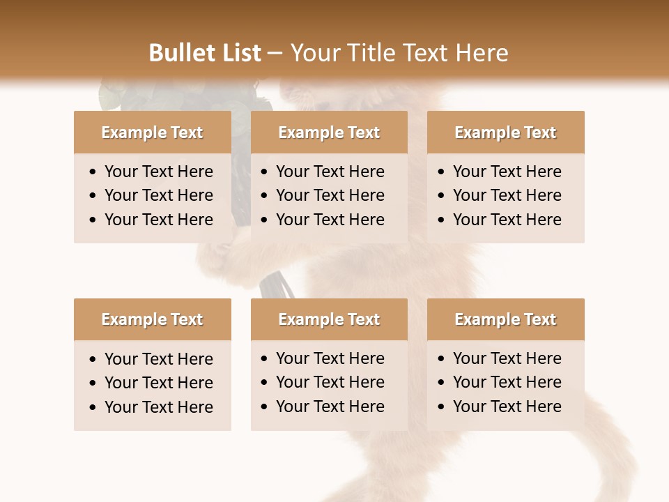 An Orange Kitten Holding A Bunch Of Red Roses PowerPoint Template