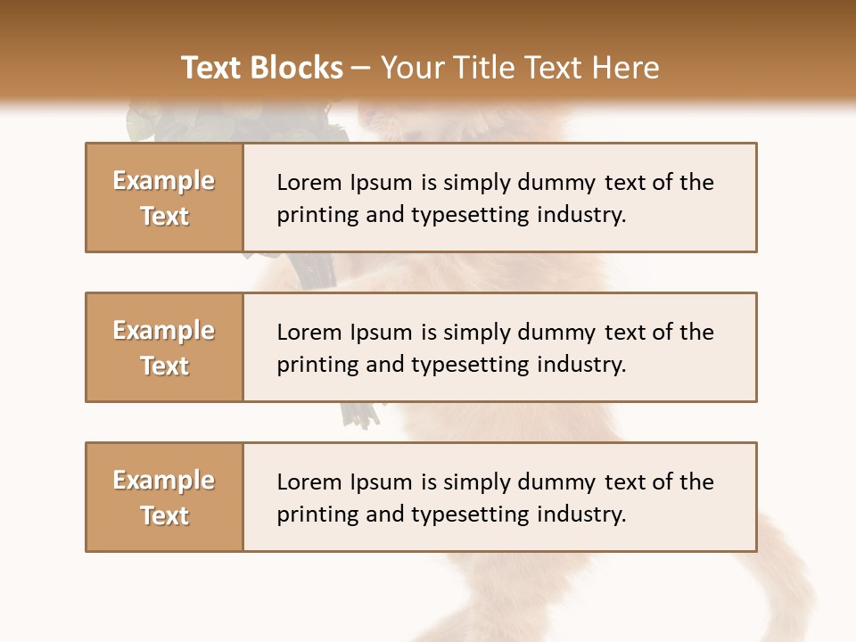 An Orange Kitten Holding A Bunch Of Red Roses PowerPoint Template