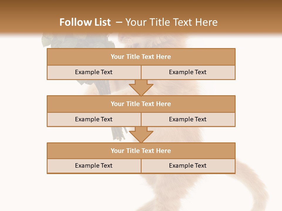 An Orange Kitten Holding A Bunch Of Red Roses PowerPoint Template