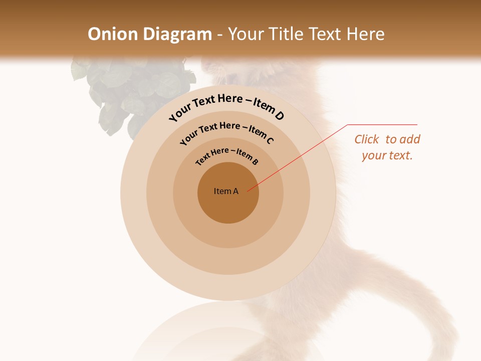 An Orange Kitten Holding A Bunch Of Red Roses PowerPoint Template