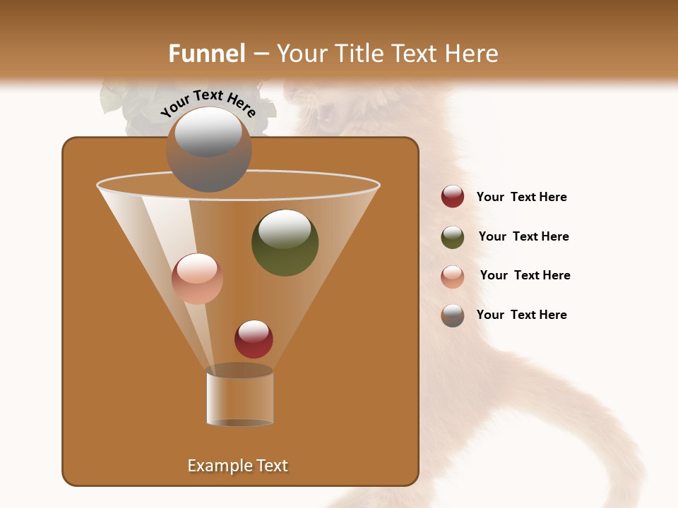 An Orange Kitten Holding A Bunch Of Red Roses PowerPoint Template