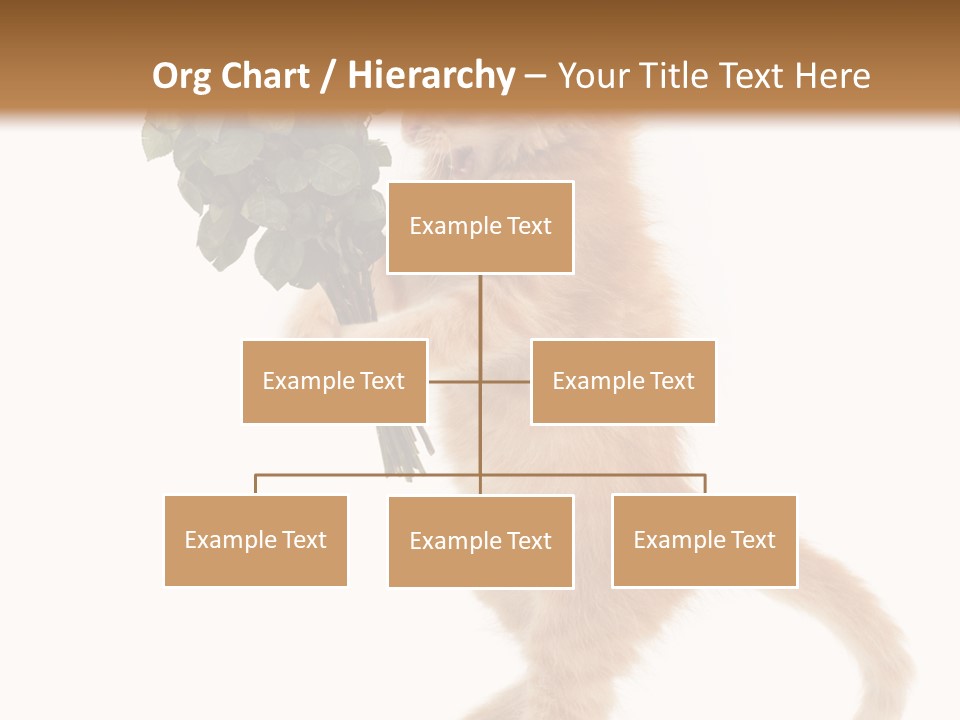 An Orange Kitten Holding A Bunch Of Red Roses PowerPoint Template