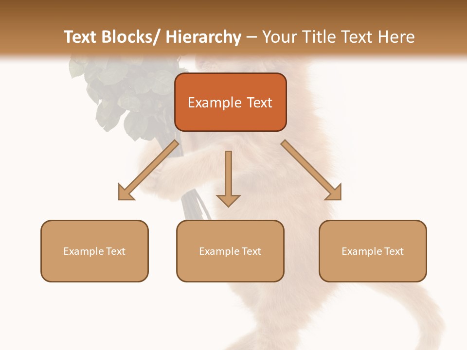 An Orange Kitten Holding A Bunch Of Red Roses PowerPoint Template