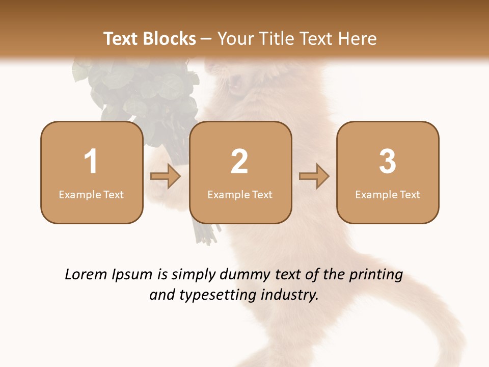 An Orange Kitten Holding A Bunch Of Red Roses PowerPoint Template