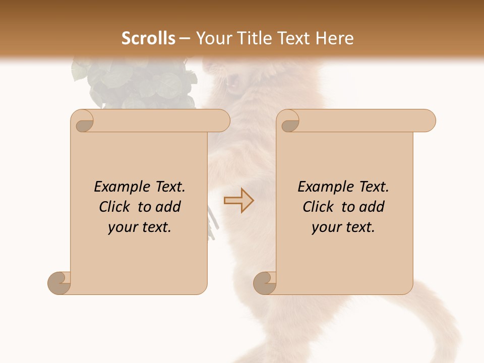 An Orange Kitten Holding A Bunch Of Red Roses PowerPoint Template
