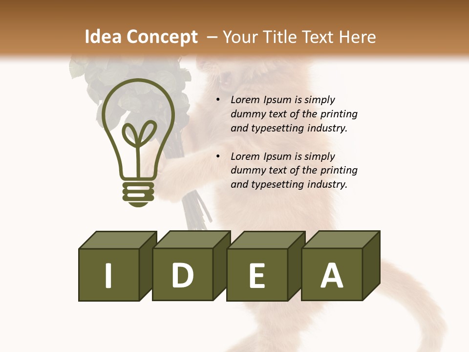 An Orange Kitten Holding A Bunch Of Red Roses PowerPoint Template