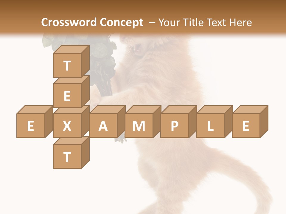 An Orange Kitten Holding A Bunch Of Red Roses PowerPoint Template