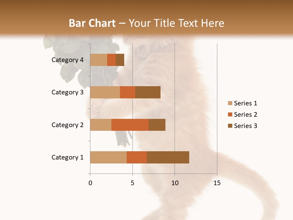 An Orange Kitten Holding A Bunch Of Red Roses PowerPoint Template