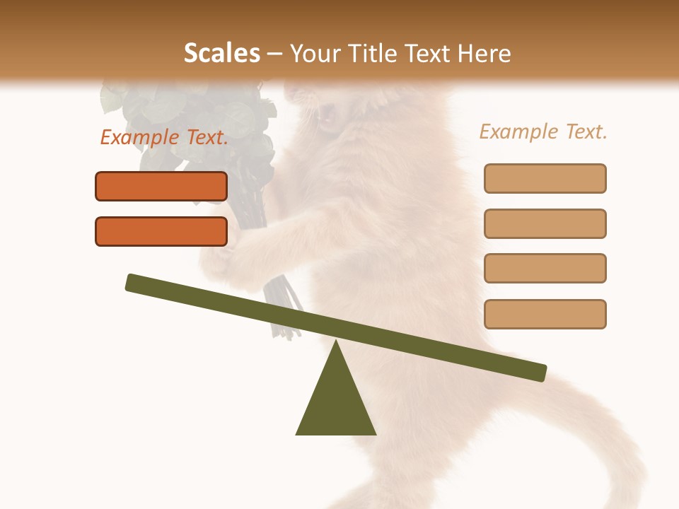 An Orange Kitten Holding A Bunch Of Red Roses PowerPoint Template