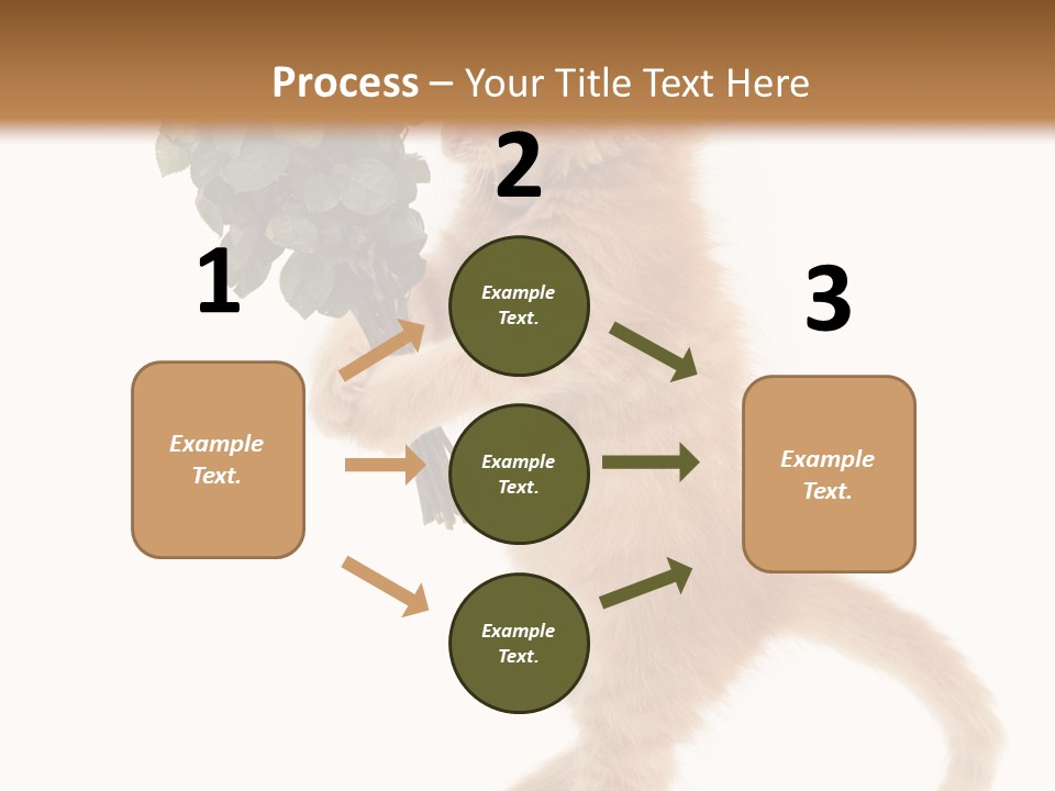 An Orange Kitten Holding A Bunch Of Red Roses PowerPoint Template