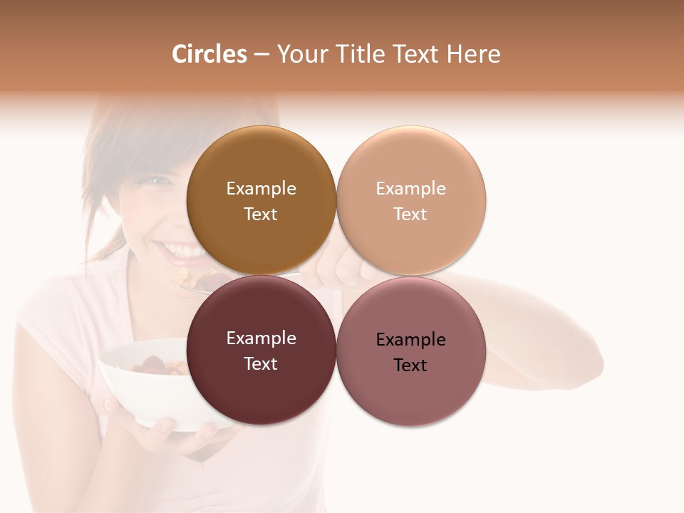 A Woman Eating A Bowl Of Food With A Spoon PowerPoint Template