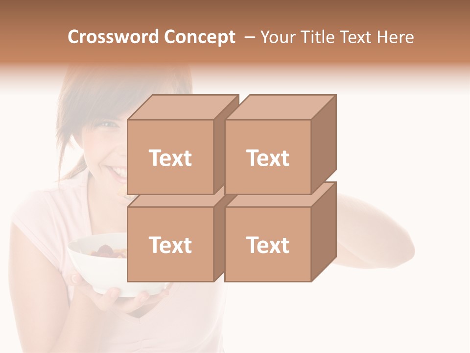 A Woman Eating A Bowl Of Food With A Spoon PowerPoint Template