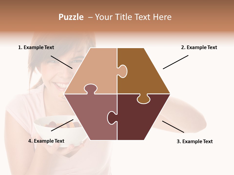 A Woman Eating A Bowl Of Food With A Spoon PowerPoint Template